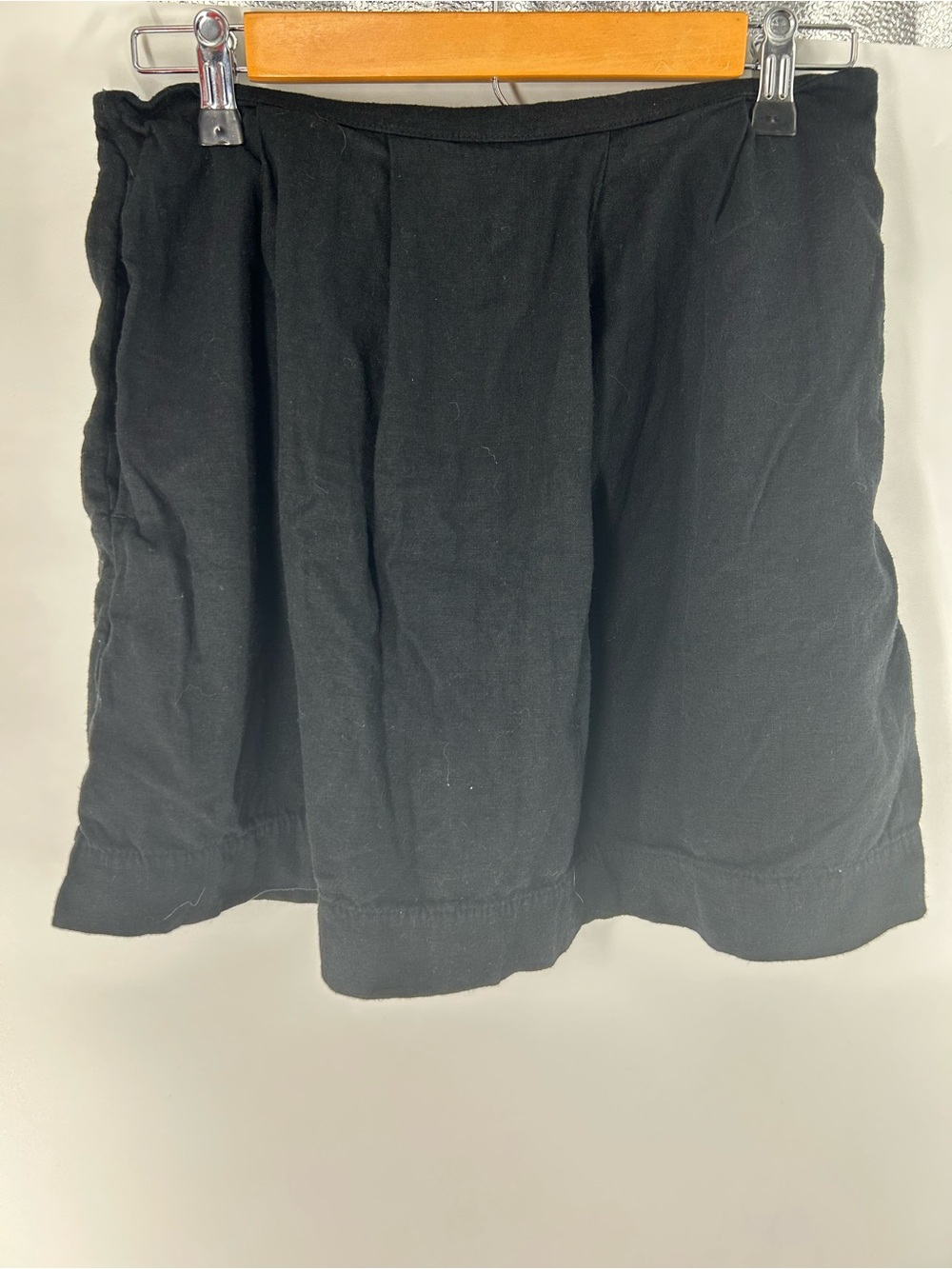 Banana Republic Factory Linen Blend Black Pleated Mini Skort 8